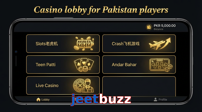 Lobby view of Jeetbuzz for Pakistan users